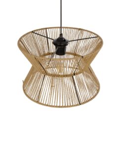 GLOBOSTAR® UPCONE 205-0055 Boho Κρεμαστό Φωτιστικό Οροφής με Ντουί 1 x E27 AC 220-240V IP20 – Μπεζ – M30 x Π30 x Υ21cm