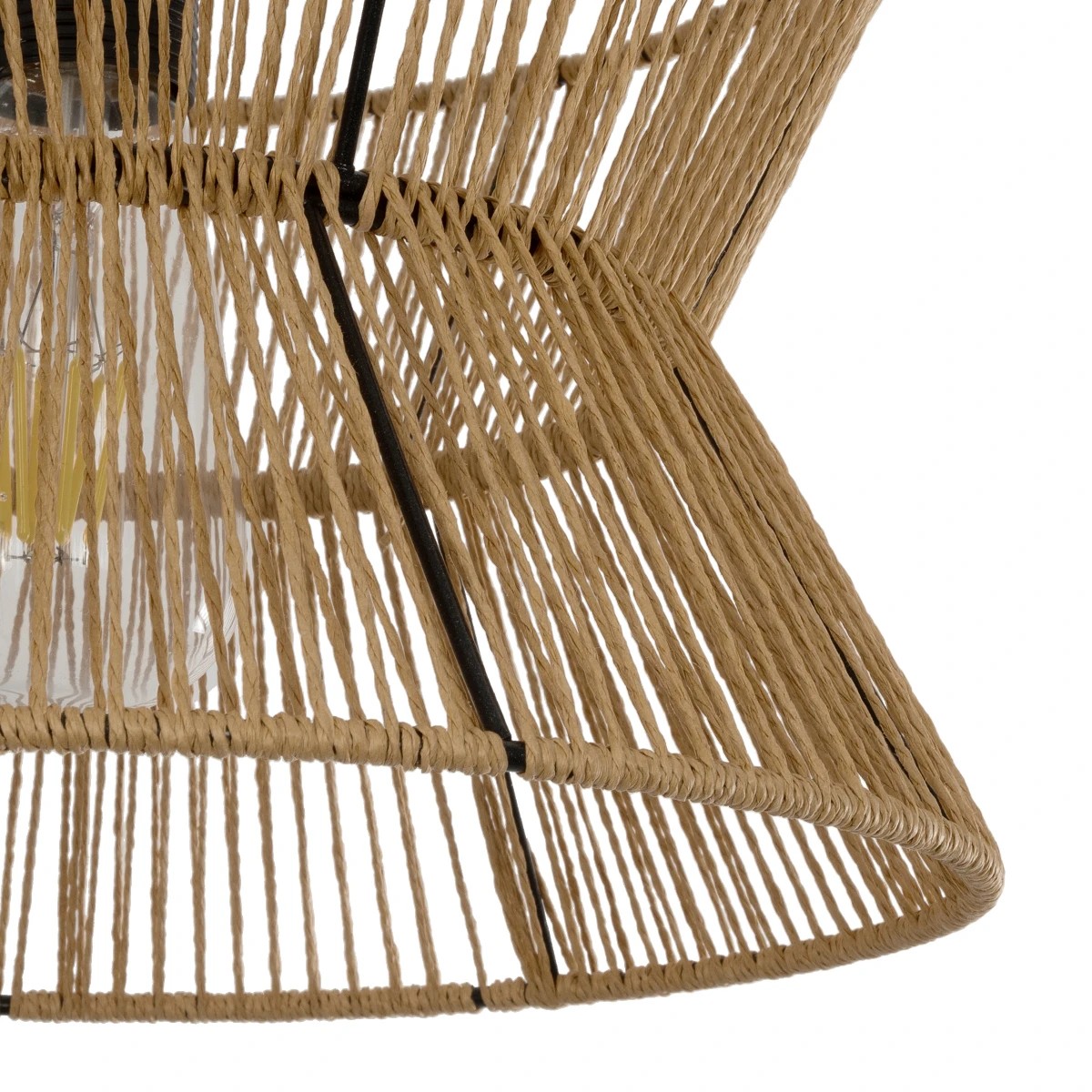 GLOBOSTAR® UPCONE 205-0055 Boho Κρεμαστό Φωτιστικό Οροφής με Ντουί 1 x E27 AC 220-240V IP20 – Μπεζ – M30 x Π30 x Υ21cm