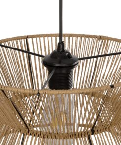 GLOBOSTAR® UPCONE 205-0055 Boho Κρεμαστό Φωτιστικό Οροφής με Ντουί 1 x E27 AC 220-240V IP20 – Μπεζ – M30 x Π30 x Υ21cm