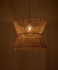 GLOBOSTAR® UPCONE 205-0056 Boho Κρεμαστό Φωτιστικό Οροφής με Ντουί 1 x E27 AC 220-240V IP20 – Μπεζ – M50 x Π50 x Υ43cm