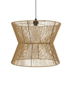 GLOBOSTAR® UPCONE 205-0056 Boho Κρεμαστό Φωτιστικό Οροφής με Ντουί 1 x E27 AC 220-240V IP20 – Μπεζ – M50 x Π50 x Υ43cm