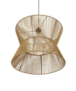 GLOBOSTAR® UPCONE 205-0056 Boho Κρεμαστό Φωτιστικό Οροφής με Ντουί 1 x E27 AC 220-240V IP20 – Μπεζ – M50 x Π50 x Υ43cm