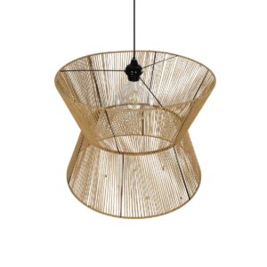 GLOBOSTAR® UPCONE 205-0056 Boho Κρεμαστό Φωτιστικό Οροφής με Ντουί 1 x E27 AC 220-240V IP20 – Μπεζ – M50 x Π50 x Υ43cm