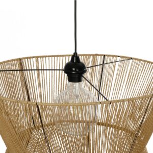 GLOBOSTAR® UPCONE 205-0056 Boho Κρεμαστό Φωτιστικό Οροφής με Ντουί 1 x E27 AC 220-240V IP20 – Μπεζ – M50 x Π50 x Υ43cm