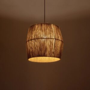 GLOBOSTAR® CONE 205-0057 Boho Κρεμαστό Φωτιστικό Οροφής με Ντουί 1 x E27 AC 220-240V IP20 – Μπεζ – M38 x Π38 x Υ34cm