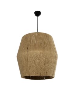 GLOBOSTAR® CONE 205-0058 Boho Κρεμαστό Φωτιστικό Οροφής με Ντουί 1 x E27 AC 220-240V IP20 – Μπεζ – M55 x Π55 x Υ50cm