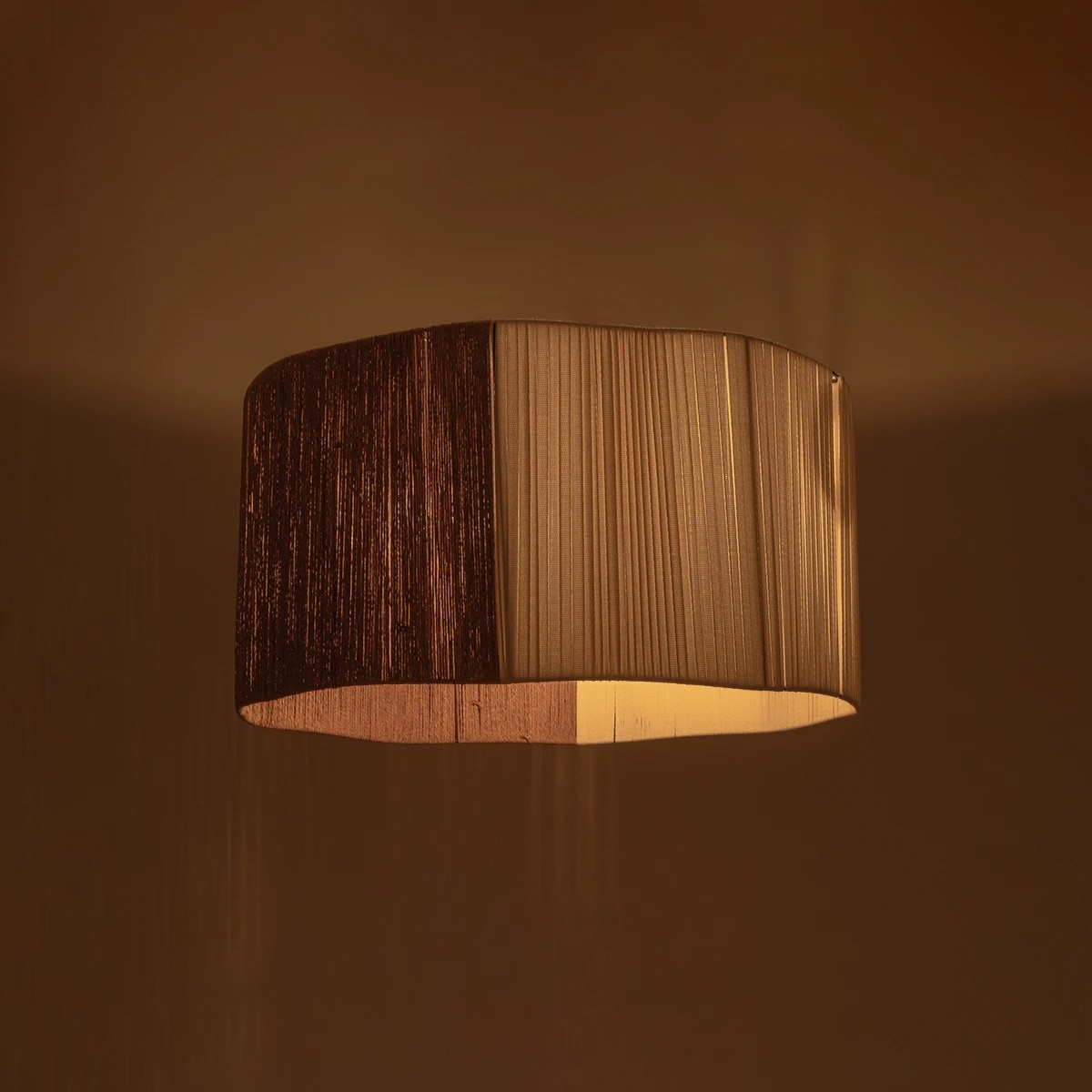 GLOBOSTAR® TAG 205-0060 Boho Κρεμαστό Φωτιστικό Οροφής με Ντουί 1 x E27 AC 220-240V IP20 – Μπεζ & Καφέ – M60 x Π60 x 35cm