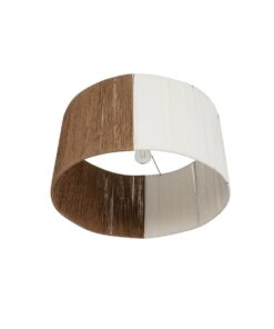 GLOBOSTAR® TAG 205-0060 Boho Κρεμαστό Φωτιστικό Οροφής με Ντουί 1 x E27 AC 220-240V IP20 – Μπεζ & Καφέ – M60 x Π60 x 35cm