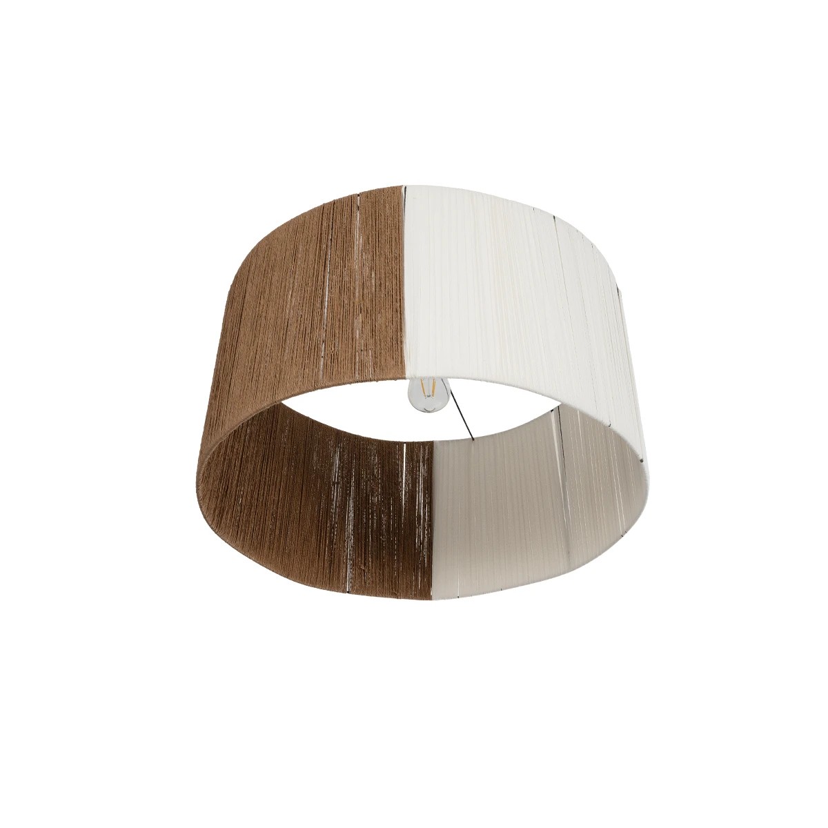 GLOBOSTAR® TAG 205-0060 Boho Κρεμαστό Φωτιστικό Οροφής με Ντουί 1 x E27 AC 220-240V IP20 – Μπεζ & Καφέ – M60 x Π60 x 35cm