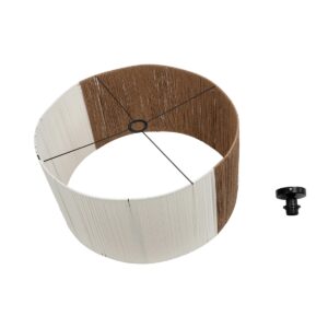 GLOBOSTAR® TAG 205-0060 Boho Κρεμαστό Φωτιστικό Οροφής με Ντουί 1 x E27 AC 220-240V IP20 – Μπεζ & Καφέ – M60 x Π60 x 35cm