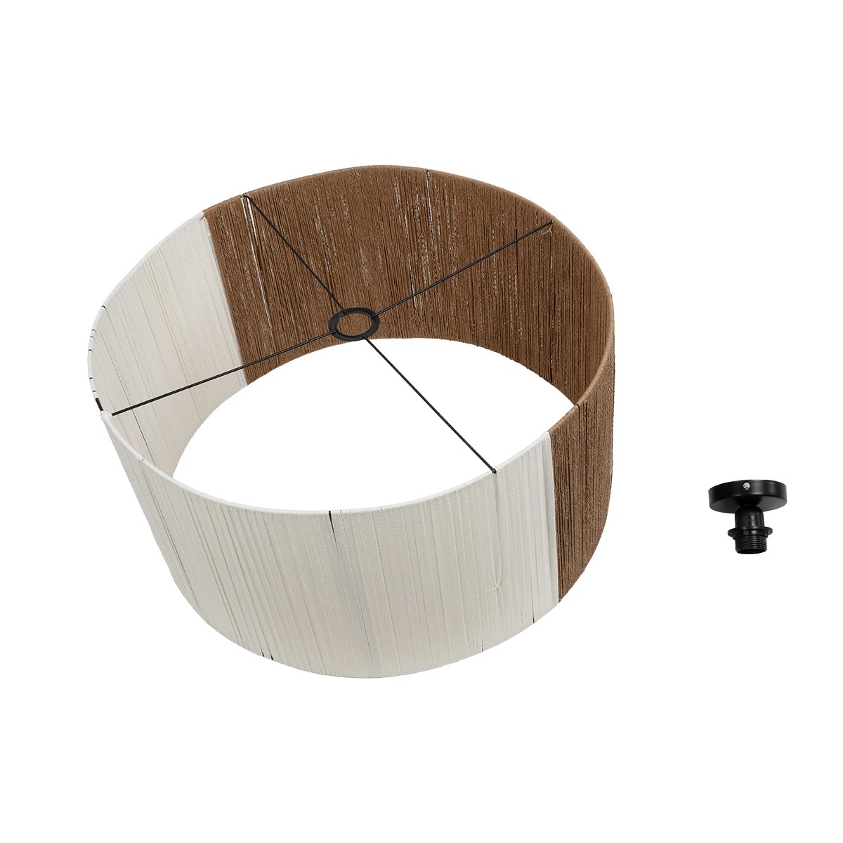 GLOBOSTAR® TAG 205-0060 Boho Κρεμαστό Φωτιστικό Οροφής με Ντουί 1 x E27 AC 220-240V IP20 – Μπεζ & Καφέ – M60 x Π60 x 35cm