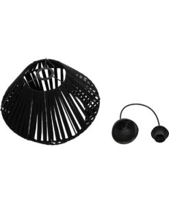 GLOBOSTAR® NUI 205-0061 Boho Κρεμαστό Φωτιστικό Οροφής με Ντουί 1 x E27 AC 220-240V IP20 – Μαύρο – M36 x Π36 x Υ27cm