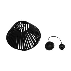 GLOBOSTAR® NUI 205-0061 Boho Κρεμαστό Φωτιστικό Οροφής με Ντουί 1 x E27 AC 220-240V IP20 – Μαύρο – M36 x Π36 x Υ27cm