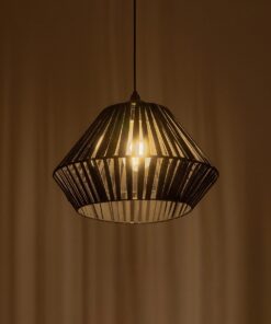 GLOBOSTAR® NUI 205-0061 Boho Κρεμαστό Φωτιστικό Οροφής με Ντουί 1 x E27 AC 220-240V IP20 – Μαύρο – M36 x Π36 x Υ27cm