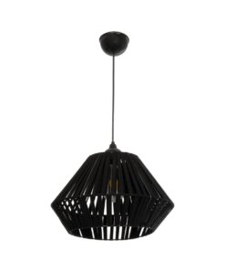 GLOBOSTAR® NUI 205-0061 Boho Κρεμαστό Φωτιστικό Οροφής με Ντουί 1 x E27 AC 220-240V IP20 – Μαύρο – M36 x Π36 x Υ27cm