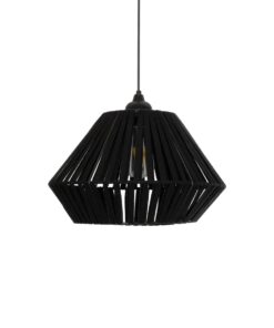 GLOBOSTAR® NUI 205-0061 Boho Κρεμαστό Φωτιστικό Οροφής με Ντουί 1 x E27 AC 220-240V IP20 – Μαύρο – M36 x Π36 x Υ27cm