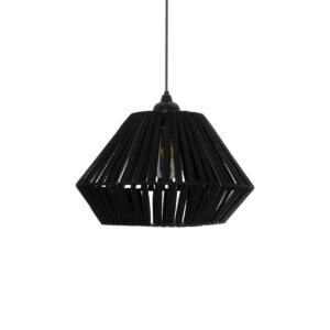GLOBOSTAR® NUI 205-0061 Boho Κρεμαστό Φωτιστικό Οροφής με Ντουί 1 x E27 AC 220-240V IP20 – Μαύρο – M36 x Π36 x Υ27cm