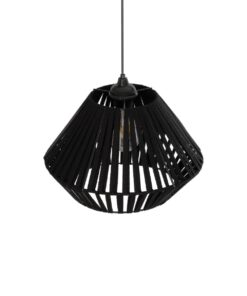 GLOBOSTAR® NUI 205-0061 Boho Κρεμαστό Φωτιστικό Οροφής με Ντουί 1 x E27 AC 220-240V IP20 – Μαύρο – M36 x Π36 x Υ27cm