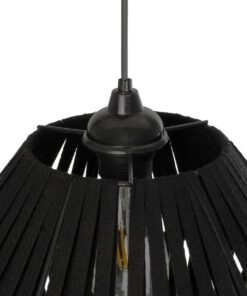 GLOBOSTAR® NUI 205-0061 Boho Κρεμαστό Φωτιστικό Οροφής με Ντουί 1 x E27 AC 220-240V IP20 – Μαύρο – M36 x Π36 x Υ27cm