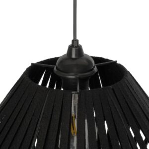 GLOBOSTAR® NUI 205-0061 Boho Κρεμαστό Φωτιστικό Οροφής με Ντουί 1 x E27 AC 220-240V IP20 – Μαύρο – M36 x Π36 x Υ27cm