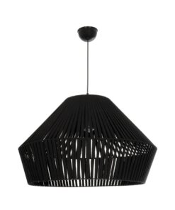 GLOBOSTAR® NUI 205-0062 Boho Κρεμαστό Φωτιστικό Οροφής με Ντουί 1 x E27 AC 220-240V IP20 – Μαύρο – M60 x Π60 x Υ41cm