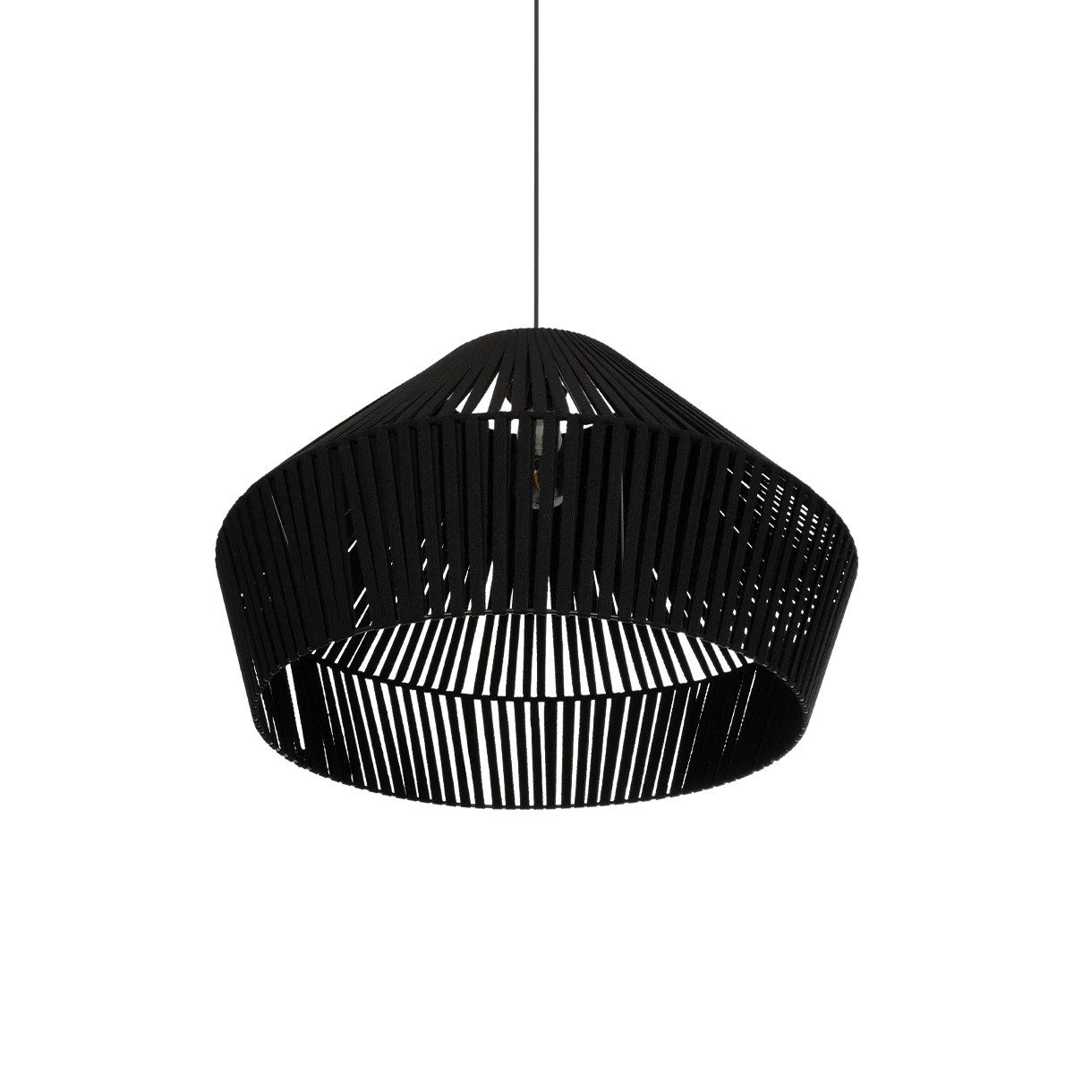 GLOBOSTAR® NUI 205-0062 Boho Κρεμαστό Φωτιστικό Οροφής με Ντουί 1 x E27 AC 220-240V IP20 – Μαύρο – M60 x Π60 x Υ41cm