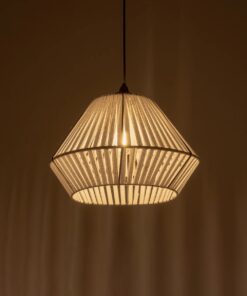 GLOBOSTAR® NUI 205-0063 Boho Κρεμαστό Φωτιστικό Οροφής με Ντουί 1 x E27 AC 220-240V IP20 – Λευκό – M36 x Π36 x Υ27cm