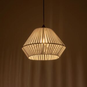 GLOBOSTAR® NUI 205-0063 Boho Κρεμαστό Φωτιστικό Οροφής με Ντουί 1 x E27 AC 220-240V IP20 – Λευκό – M36 x Π36 x Υ27cm