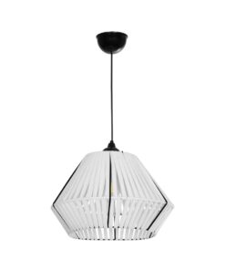 GLOBOSTAR® NUI 205-0063 Boho Κρεμαστό Φωτιστικό Οροφής με Ντουί 1 x E27 AC 220-240V IP20 – Λευκό – M36 x Π36 x Υ27cm