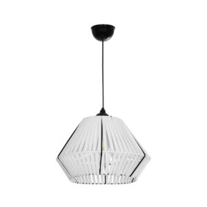 GLOBOSTAR® NUI 205-0063 Boho Κρεμαστό Φωτιστικό Οροφής με Ντουί 1 x E27 AC 220-240V IP20 – Λευκό – M36 x Π36 x Υ27cm