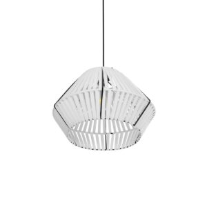 GLOBOSTAR® NUI 205-0063 Boho Κρεμαστό Φωτιστικό Οροφής με Ντουί 1 x E27 AC 220-240V IP20 – Λευκό – M36 x Π36 x Υ27cm