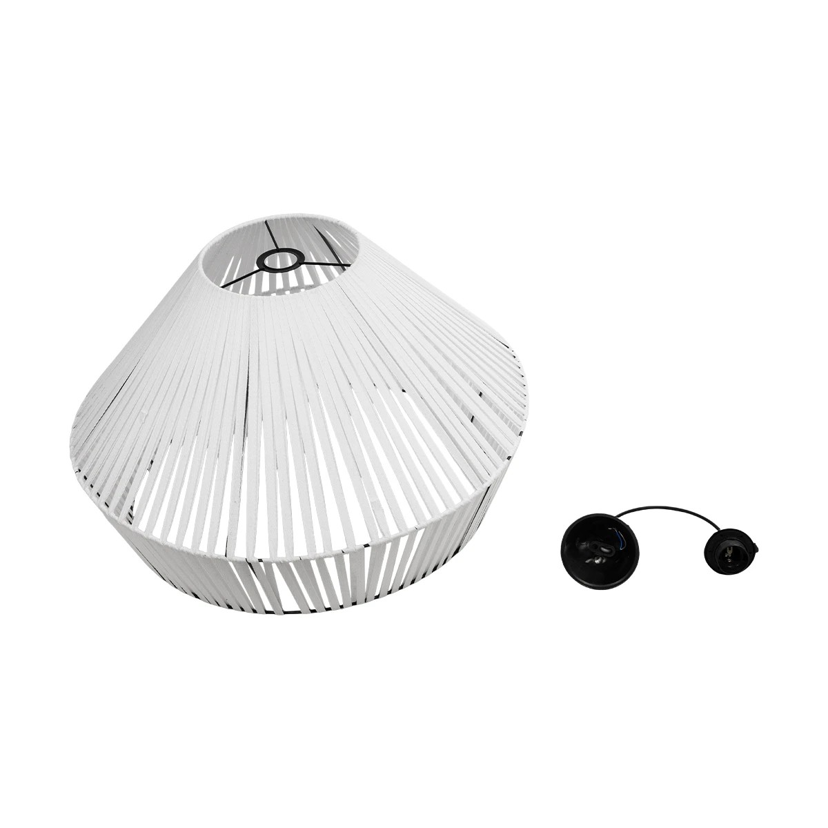 GLOBOSTAR® NUI 205-0064 Boho Κρεμαστό Φωτιστικό Οροφής με Ντουί 1 x E27 AC 220-240V IP20 – Λευκό – M60 x Π60 x Υ41cm