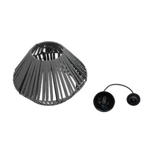 GLOBOSTAR® NUI 205-0065 Boho Κρεμαστό Φωτιστικό Οροφής με Ντουί 1 x E27 AC 220-240V IP20 – Γκρι – M36 x Π36 x Υ27cm