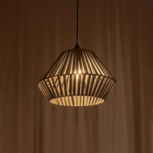 GLOBOSTAR® NUI 205-0065 Boho Κρεμαστό Φωτιστικό Οροφής με Ντουί 1 x E27 AC 220-240V IP20 – Γκρι – M36 x Π36 x Υ27cm