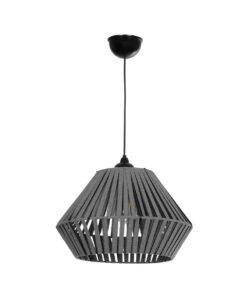 GLOBOSTAR® NUI 205-0065 Boho Κρεμαστό Φωτιστικό Οροφής με Ντουί 1 x E27 AC 220-240V IP20 – Γκρι – M36 x Π36 x Υ27cm
