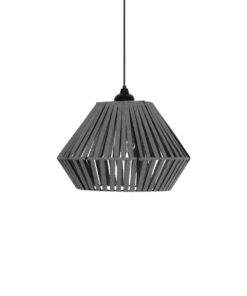 GLOBOSTAR® NUI 205-0065 Boho Κρεμαστό Φωτιστικό Οροφής με Ντουί 1 x E27 AC 220-240V IP20 – Γκρι – M36 x Π36 x Υ27cm