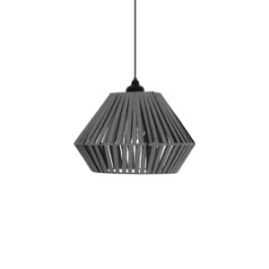 GLOBOSTAR® NUI 205-0065 Boho Κρεμαστό Φωτιστικό Οροφής με Ντουί 1 x E27 AC 220-240V IP20 – Γκρι – M36 x Π36 x Υ27cm