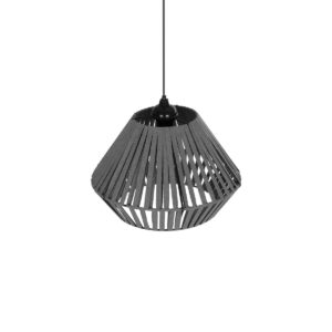 GLOBOSTAR® NUI 205-0065 Boho Κρεμαστό Φωτιστικό Οροφής με Ντουί 1 x E27 AC 220-240V IP20 – Γκρι – M36 x Π36 x Υ27cm