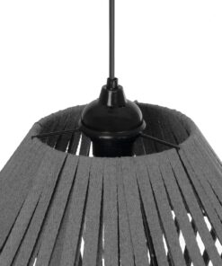 GLOBOSTAR® NUI 205-0065 Boho Κρεμαστό Φωτιστικό Οροφής με Ντουί 1 x E27 AC 220-240V IP20 – Γκρι – M36 x Π36 x Υ27cm