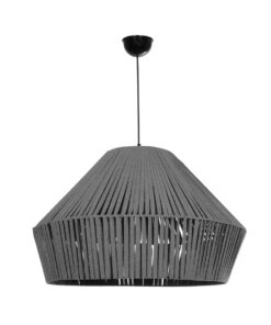 GLOBOSTAR® NUI 205-0066 Boho Κρεμαστό Φωτιστικό Οροφής με Ντουί 1 x E27 AC 220-240V IP20 – Γκρι – M60 x Π60 x Υ41cm