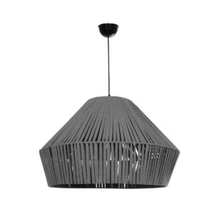 GLOBOSTAR® NUI 205-0066 Boho Κρεμαστό Φωτιστικό Οροφής με Ντουί 1 x E27 AC 220-240V IP20 – Γκρι – M60 x Π60 x Υ41cm