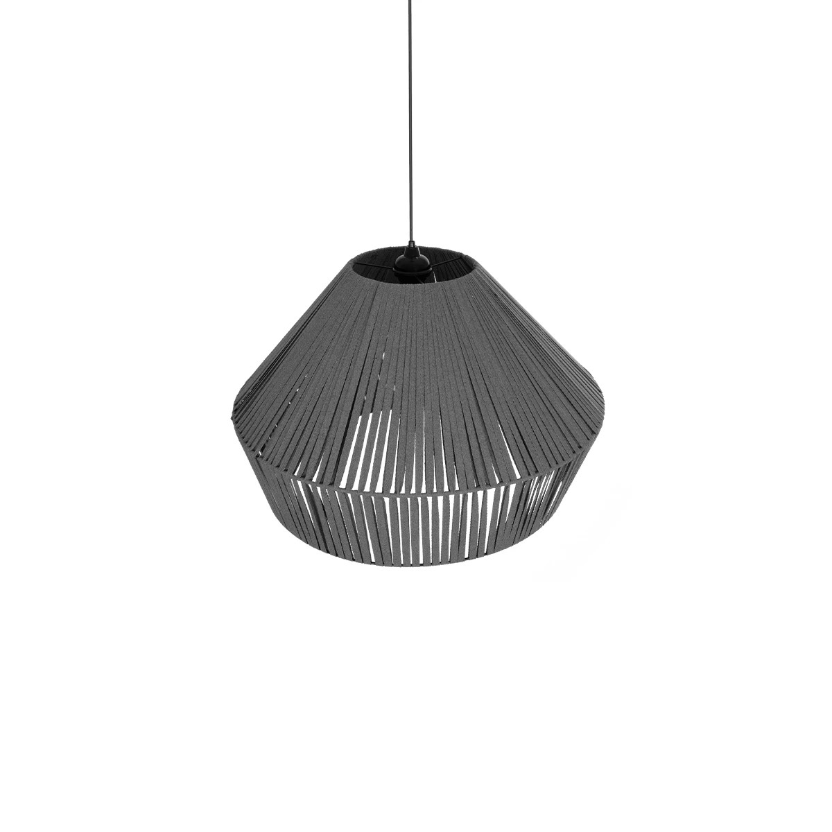 GLOBOSTAR® NUI 205-0066 Boho Κρεμαστό Φωτιστικό Οροφής με Ντουί 1 x E27 AC 220-240V IP20 – Γκρι – M60 x Π60 x Υ41cm