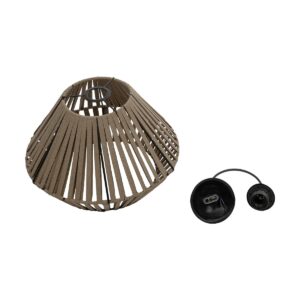 GLOBOSTAR® NUI 205-0067 Boho Κρεμαστό Φωτιστικό Οροφής με Ντουί 1 x E27 AC 220-240V IP20 – Μπεζ – M36 x Π36 x Υ27cm