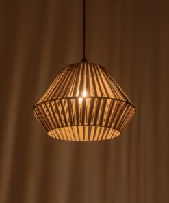 GLOBOSTAR® NUI 205-0067 Boho Κρεμαστό Φωτιστικό Οροφής με Ντουί 1 x E27 AC 220-240V IP20 – Μπεζ – M36 x Π36 x Υ27cm