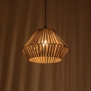 GLOBOSTAR® NUI 205-0067 Boho Κρεμαστό Φωτιστικό Οροφής με Ντουί 1 x E27 AC 220-240V IP20 – Μπεζ – M36 x Π36 x Υ27cm