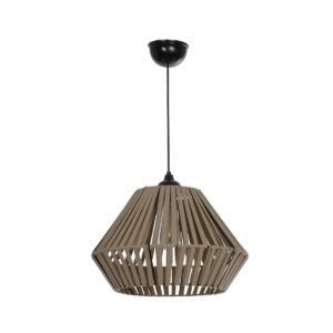 GLOBOSTAR® NUI 205-0067 Boho Κρεμαστό Φωτιστικό Οροφής με Ντουί 1 x E27 AC 220-240V IP20 – Μπεζ – M36 x Π36 x Υ27cm