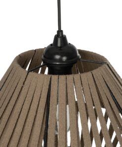 GLOBOSTAR® NUI 205-0067 Boho Κρεμαστό Φωτιστικό Οροφής με Ντουί 1 x E27 AC 220-240V IP20 – Μπεζ – M36 x Π36 x Υ27cm