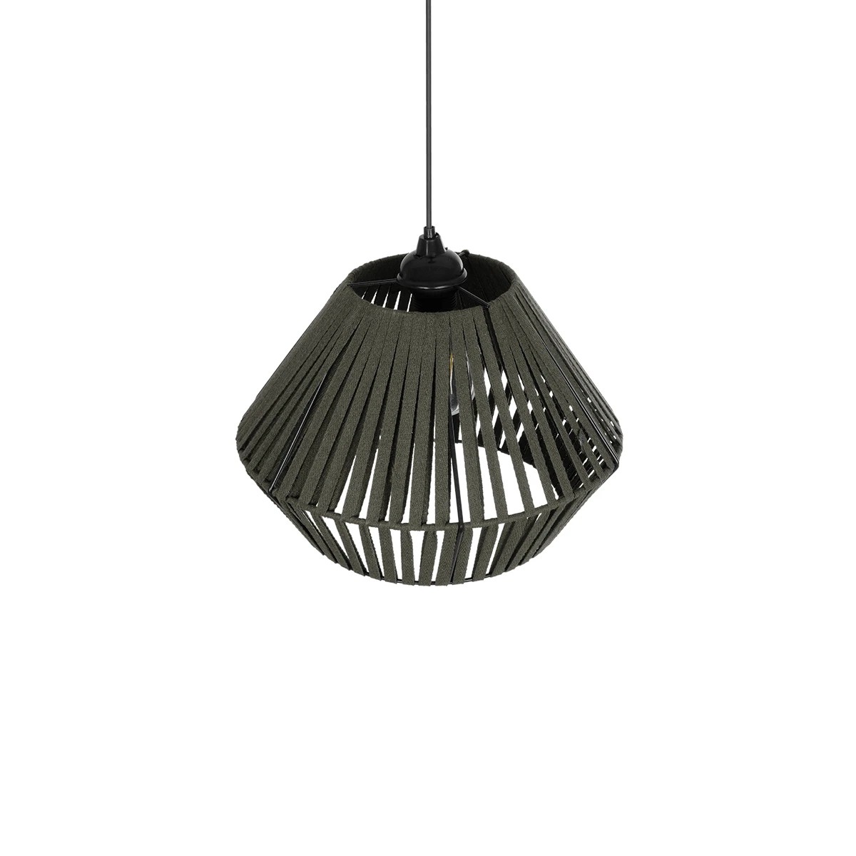 GLOBOSTAR® NUI 205-0069 Boho Κρεμαστό Φωτιστικό Οροφής με Ντουί 1 x E27 AC 220-240V IP20 – Πρασίνο – M36 x Π36 x Υ27cm