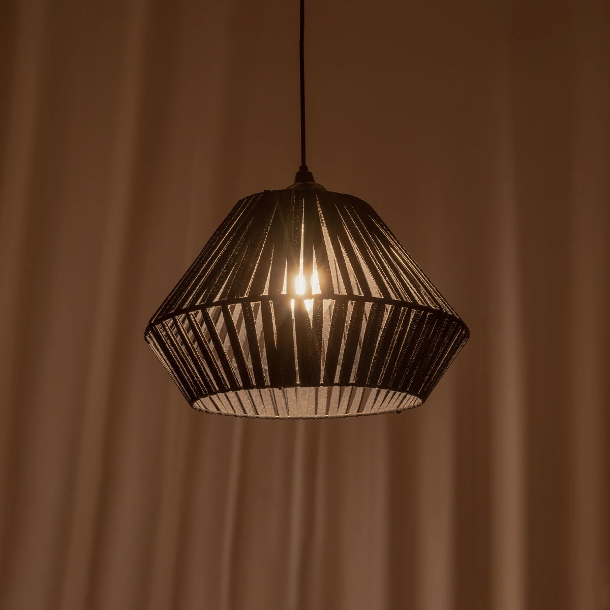 GLOBOSTAR® NUI 205-0071 Boho Κρεμαστό Φωτιστικό Οροφής με Ντουί 1 x E27 AC 220-240V IP20 – Μπλε – M36 x Π36 x Υ27cm