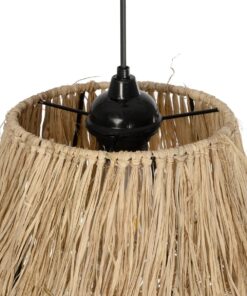 GLOBOSTAR® HERBE 205-0073 Boho Κρεμαστό Φωτιστικό Οροφής με Ντουί 1 x E27 AC 220-240V IP20 – Μπεζ – M30 x Π30 x Υ40cm